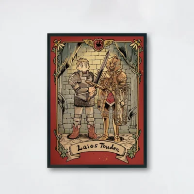 Anime Delicious in Dungeon Laios Retro Wall Art