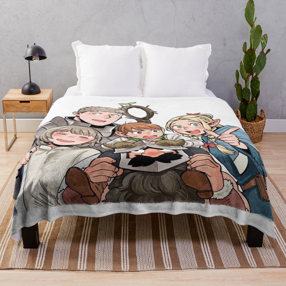 Delicious In Dungeon Characters Cute Throw Blanket