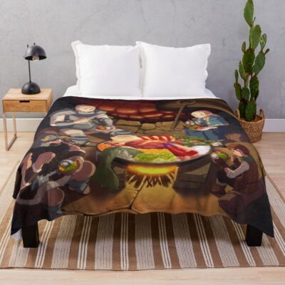 Best Selling Delicious In Dungeon Banner Throw Blanket