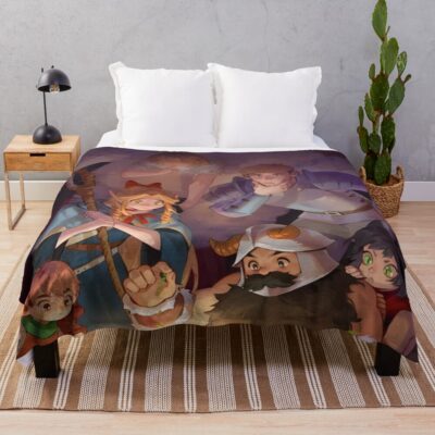 Delicious In Dungeon Characters Throw Blanket