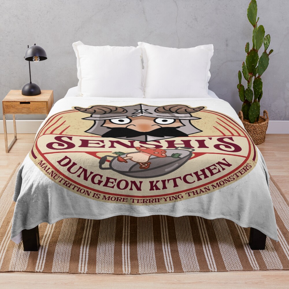 Delicious In Dungeon Senshi Kitchen Throw Blanket