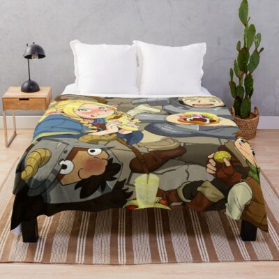 Anime Delicious In Dungeon Colorfull Throw Blanket