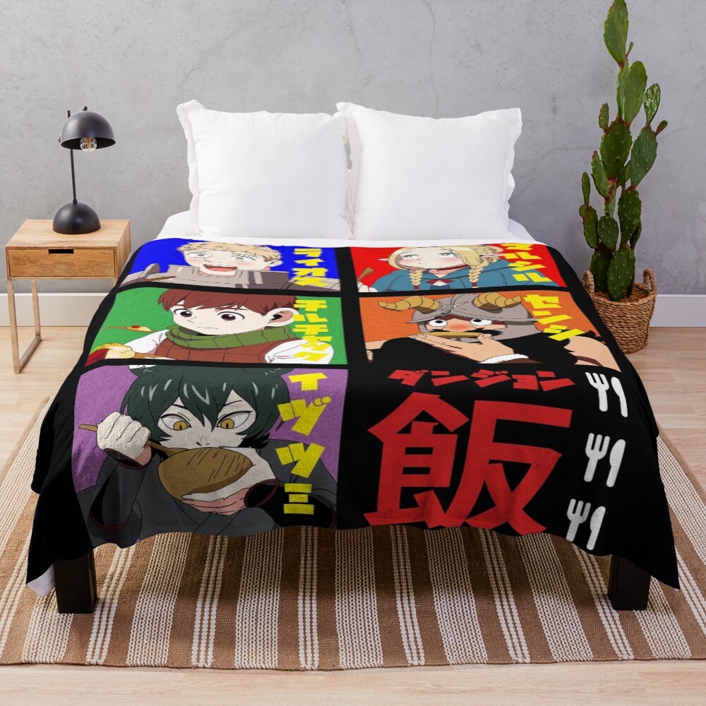 Delicious In Dungeon Laios Party Feast Throw Blanket