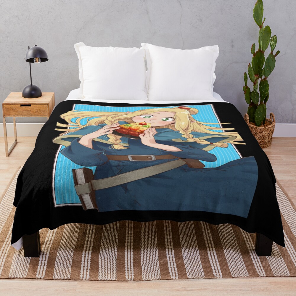 Hot Anime Delicious In Dungeon Marcille Throw Blanket