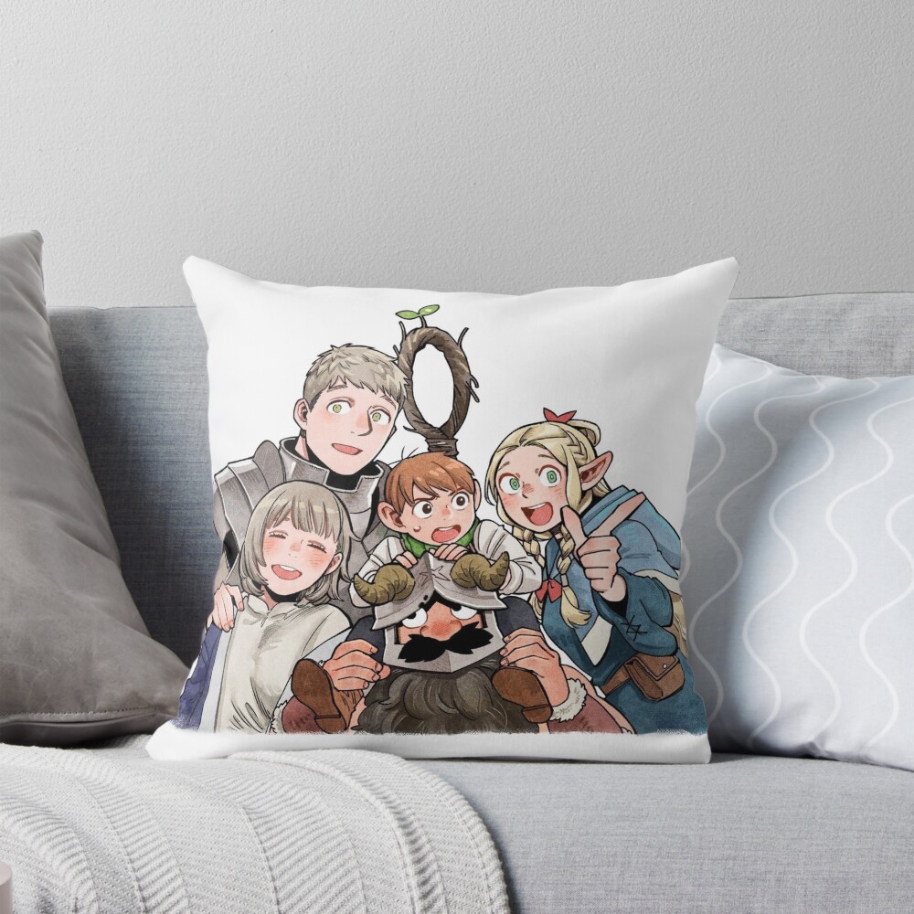 Delicious In Dungeon Characters Cute Throw Pillow