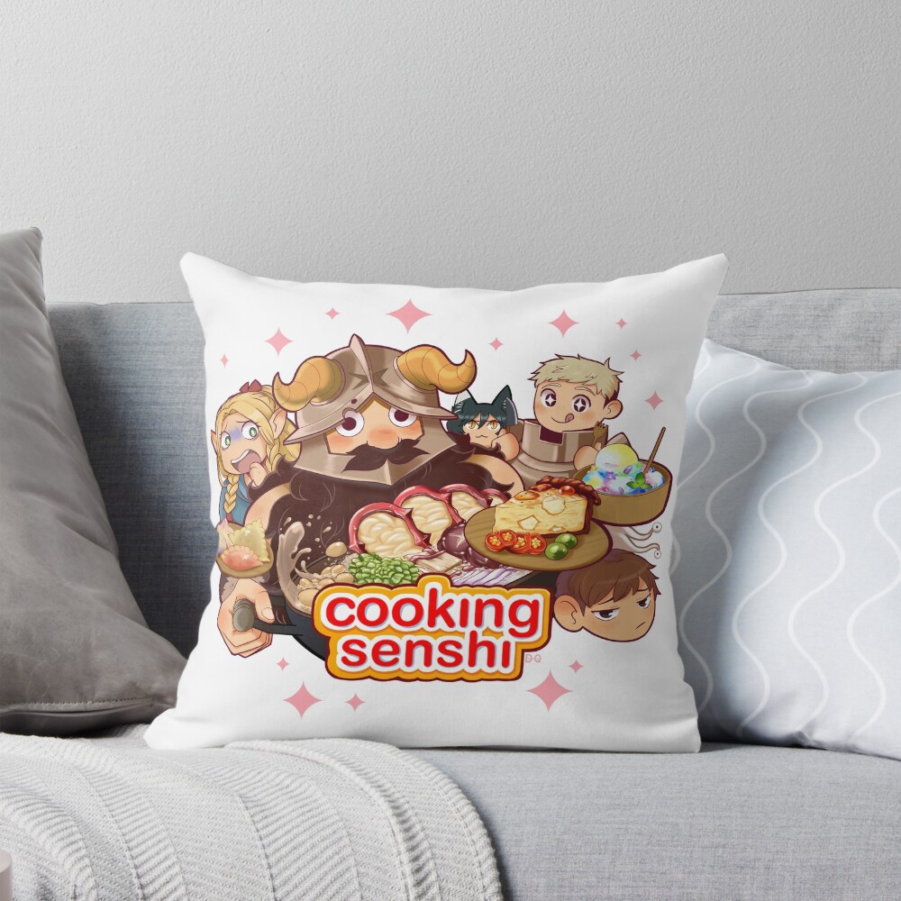 Delicious In Dungeon Cooking Senshi Throw Pillow