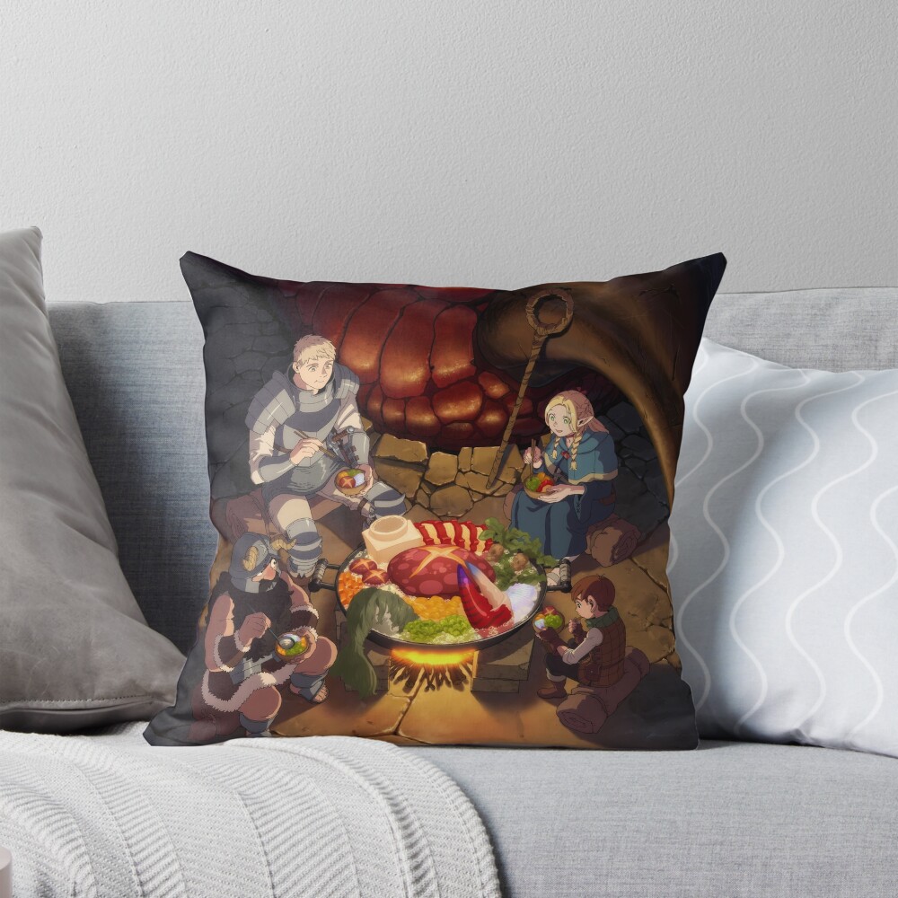 Best Selling Delicious In Dungeon Banner Throw Pillow